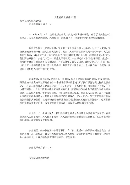 安全视频观后感20篇
