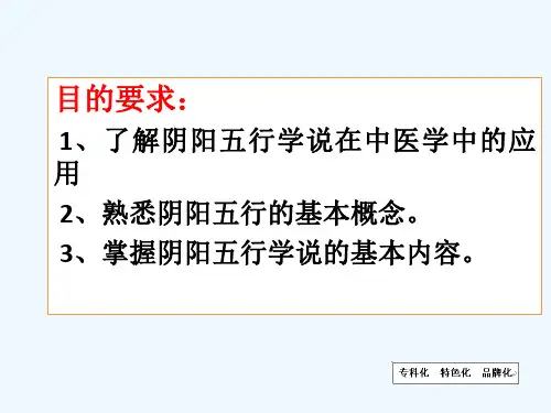 中医基础理论;阴阳五行学说