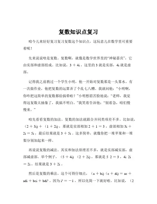 复数知识点复习
