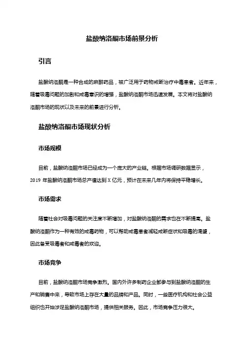 2024年盐酸纳洛酮市场前景分析