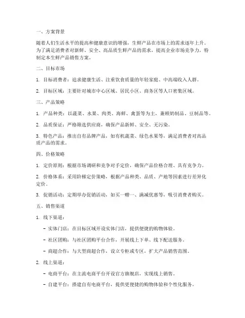 生鲜产品销售方案