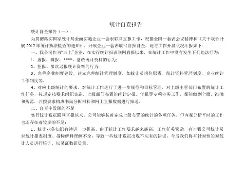 统计自查报告16篇