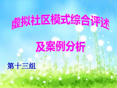 虚拟社区模式及案例分析 