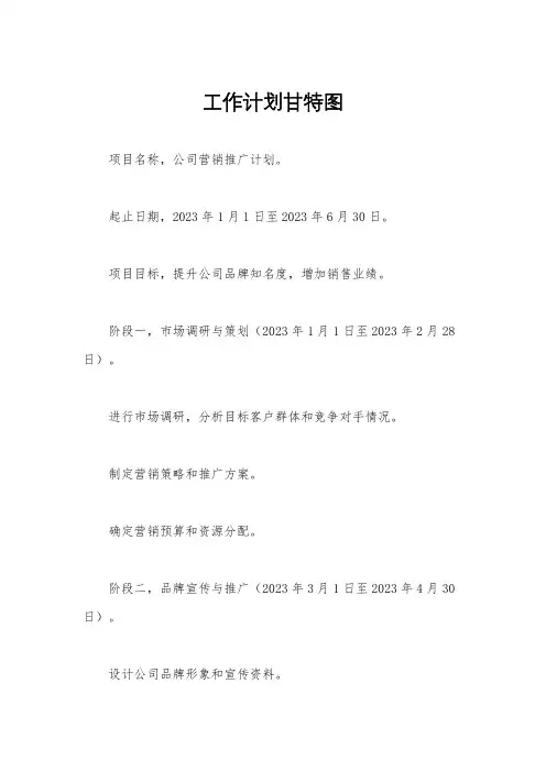 工作计划甘特图