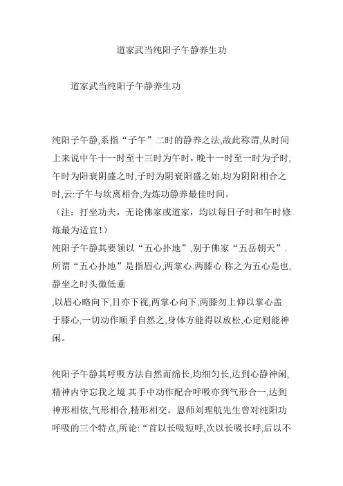 道家武当纯阳子午静养生功