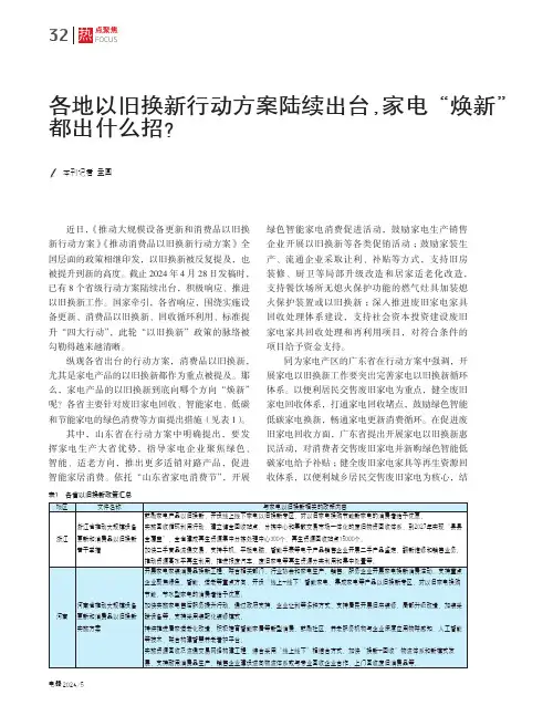 各地以旧换新行动方案陆续出台，家电“焕新”都出什么招？