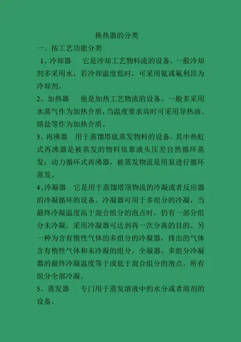 换热器的分类