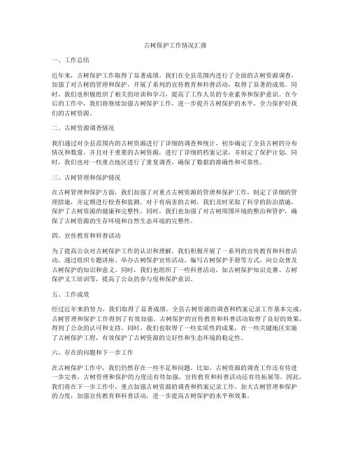 古树保护工作情况汇报