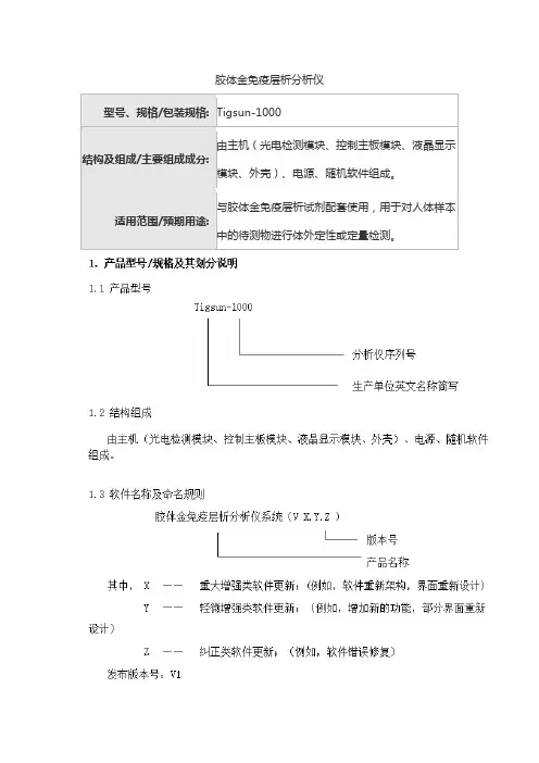 胶体金免疫层析分析仪产品技术要求泰格科信生物