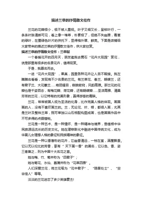 描述兰草的抒情散文佳作