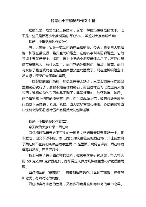 我是小小推销员的作文4篇