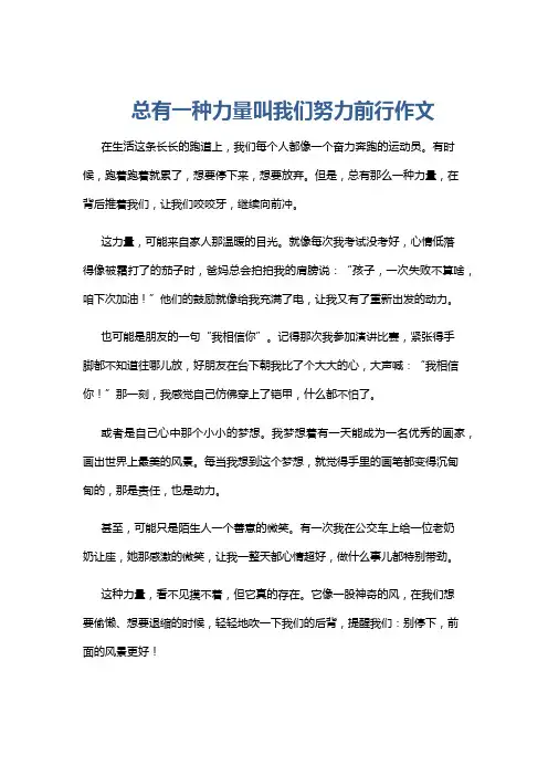 总有一种力量叫我们努力前行作文