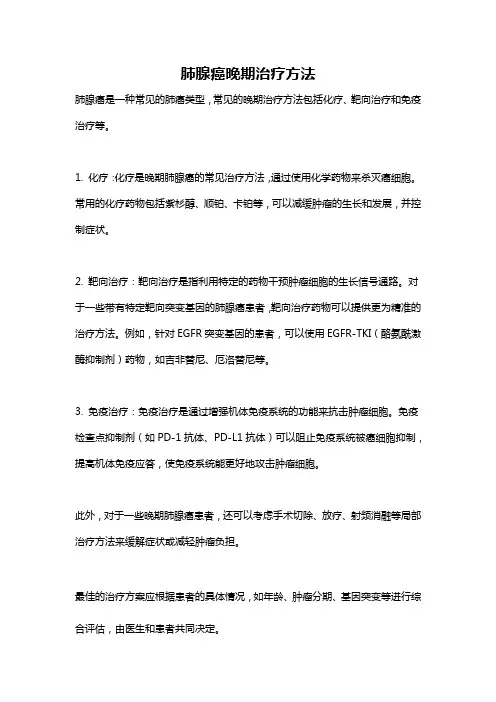 肺腺癌晚期治疗方法