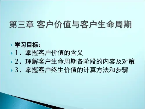 大学课程《客户关系管理》PPT课件：第三章 客户价值与客户生命周期