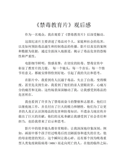 《禁毒教育片》观后感