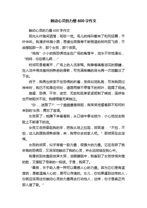 触动心灵的力量600字作文