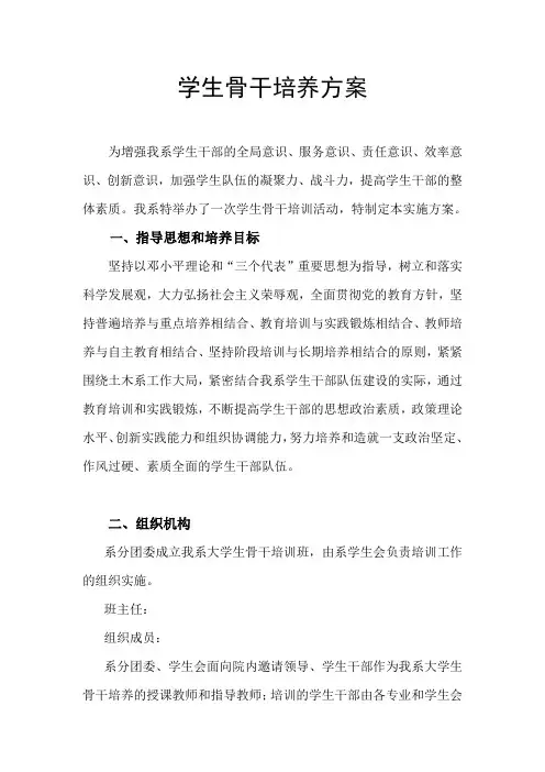 学生骨干培养方案