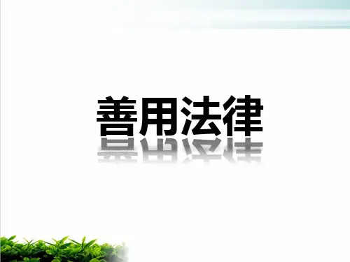道德与法治善用法律PPT完美版(部编版)1