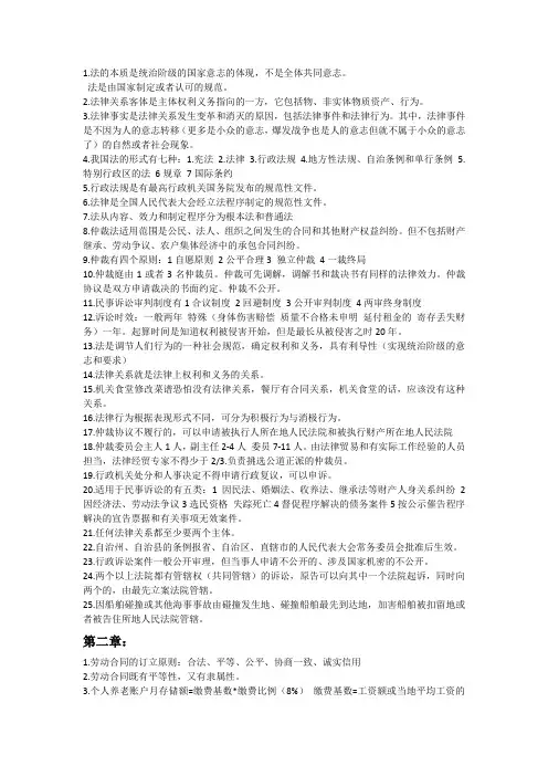 经济法基础考点知识总结