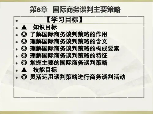 第6章 国际商务谈判主要策略