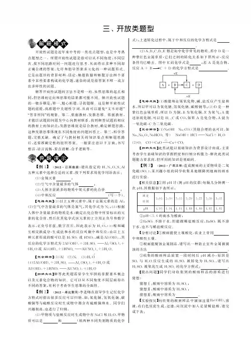 2013届中考化学 分类精粹之热点题型专项导练 三、开放类题型(pdf)