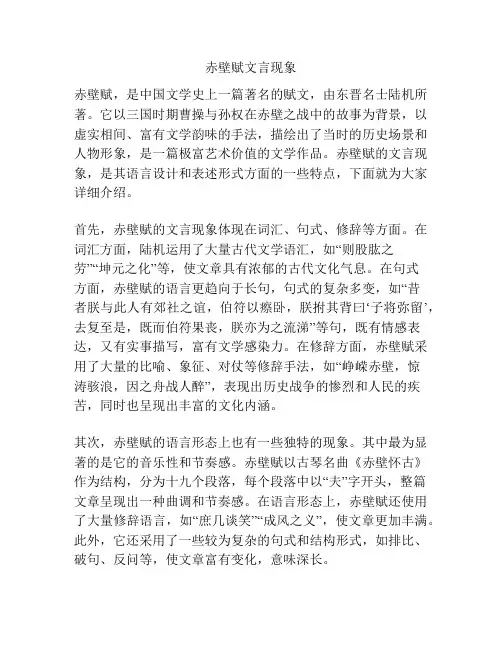 赤壁赋文言现象