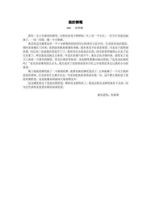 我和钢笔的故事