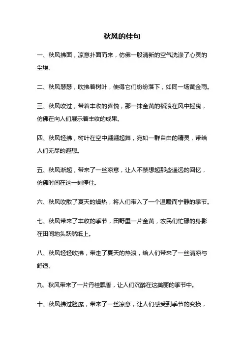 秋风的佳句