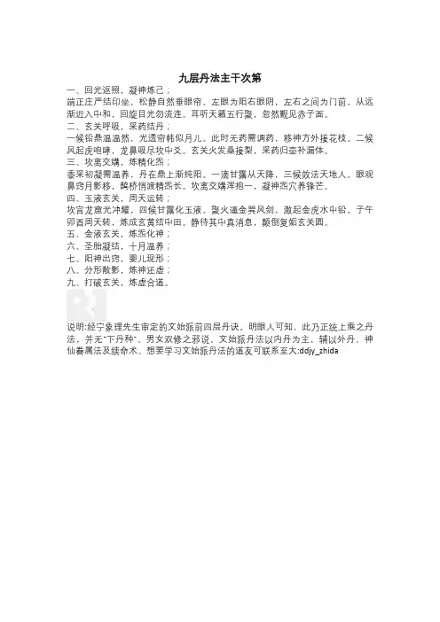 九层丹道口诀 