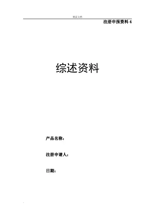 医疗器械注册综述资料模板
