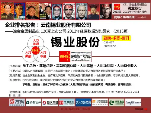 锡业股份官网招聘2013薪酬待遇(冶金金属制品业劳动关系管理)云南锡业股份有限公司_九舍会智库