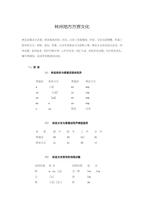 林州地方方言文化