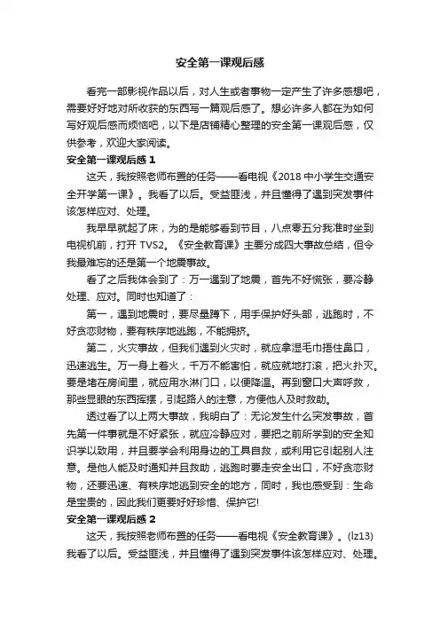 安全第一课观后感