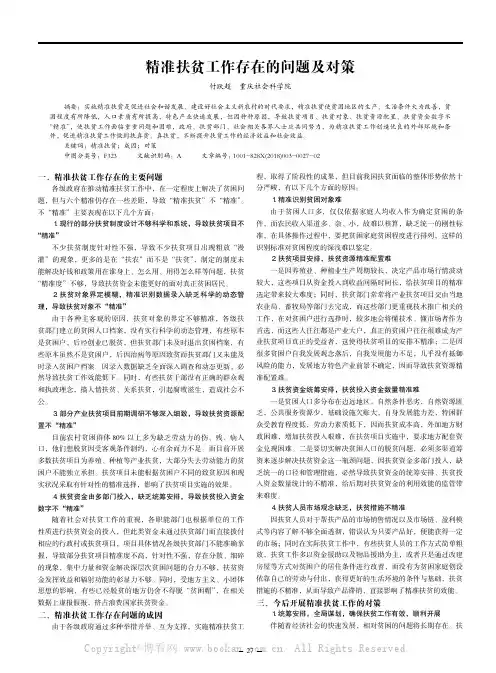 精准扶贫工作存在的问题及对策
