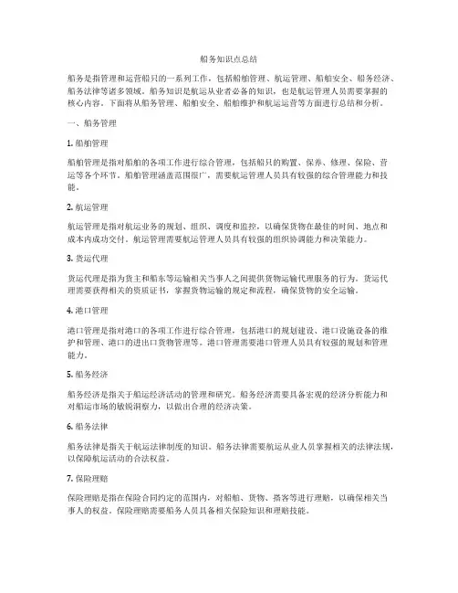船务知识点总结