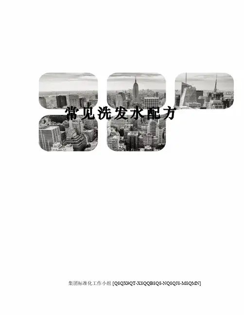 常见洗发水配方