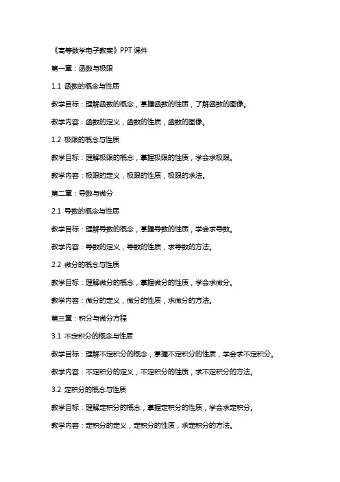 《高等数学电子教案》课件