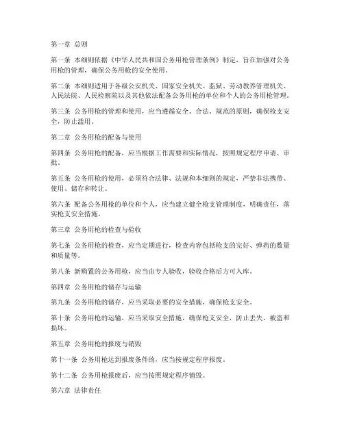 公务用枪管理条例实施细则