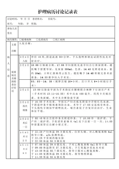 疑难病例讨论