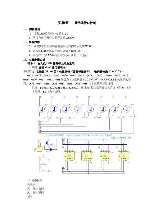 实验5   显示器接口控制