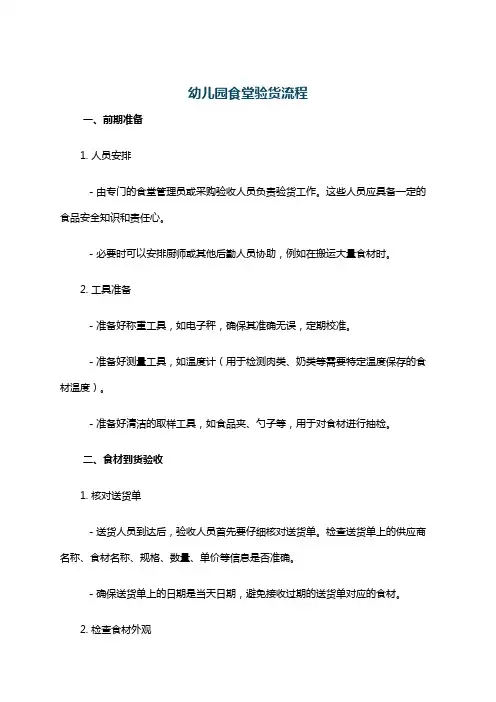 幼儿园食堂验货流程