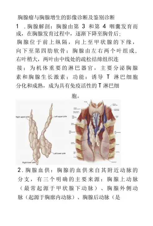 胸腺增生与胸腺瘤的影像诊断及鉴别诊断