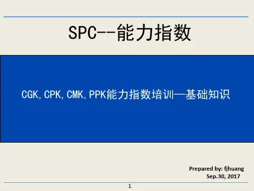 CGK CPK CMK PPK 能力指数培训--1 基础知识