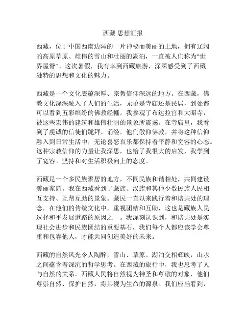 西藏 思想汇报