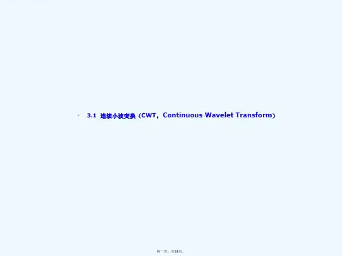 连续小波变换和离散小波变换