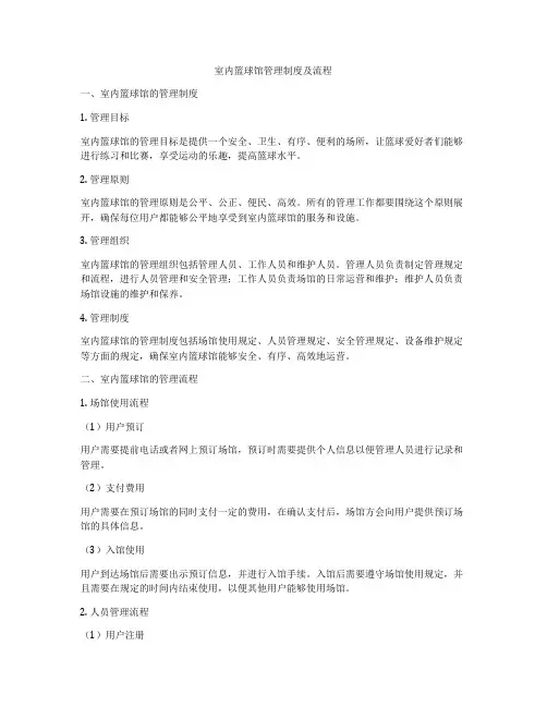 室内篮球馆管理制度及流程