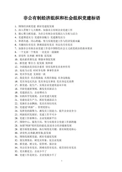 非公有制经济组织和社会组织党建标语