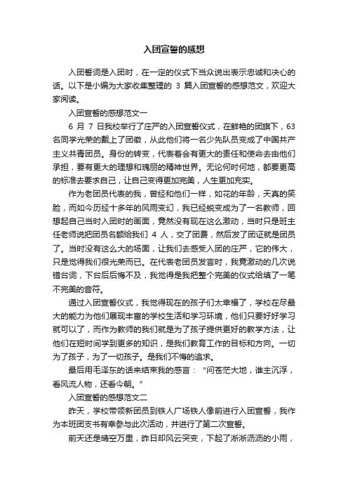 入团宣誓的感想