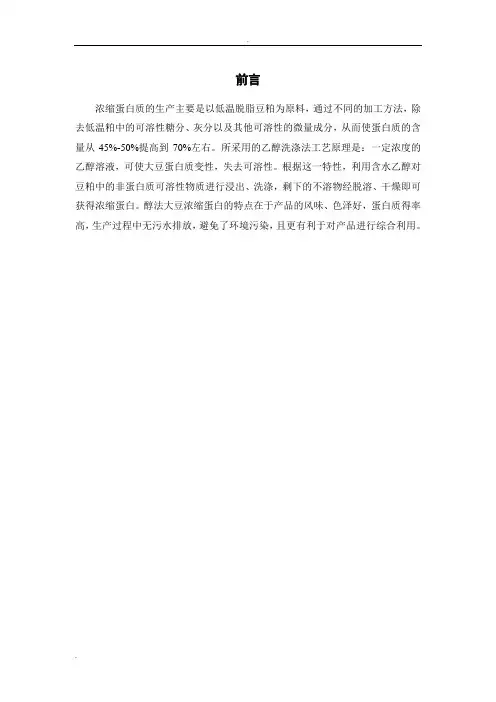 5000吨年大豆浓缩蛋白工艺设计