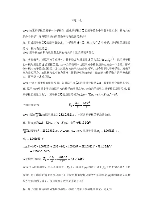 大学物理答案(赵近芳 第二版)下册 习题17